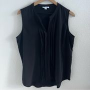 Calvin Klein Black Tank Front Pleads Office Business Casual Large