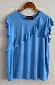 NWT Context by Lord and Taylor Women’s Ruffle Front Top