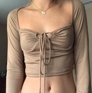 Pretty Garbage Brown Crop Top