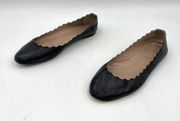 Chloe Lauren Scalloped Ballet Flat Black