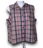 Fashion bug plaid button up top women’s size large