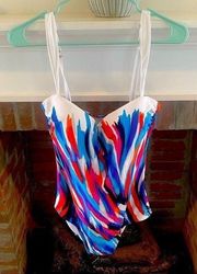 JANTZEN Plus Size Swimsuit Size 14 Adjustable Straps No Underwire