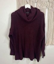 Womens American Apparel Burgundy Turtle Neck Sweater One Size