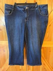 Lane Bryant Genius Fit Capri Jeans Womens Size 26 Stretch Dark Wash (2098)