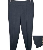 J. McLaughlin Navy Blue Black Quilted Cropped Pants Size 8