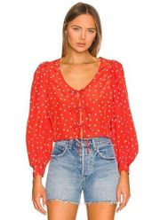 Levi's Fawn Tie Blouse Daisy Foulard Enamel Women's Size Medium