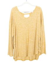 PINKBLUSH Heather Yellow Ribbed Knit Long Sleeve Maternity Top Women's 2XL