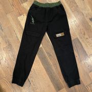 Black Green Jogger Pants Size XLarge