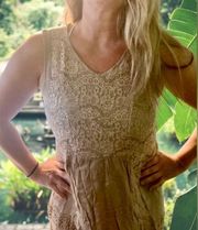 NWT  Tan Embroidered Tank Top