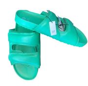 Gap Puffa Two Strap Parrot Green Slides Sandals y2k size 11 NWTs