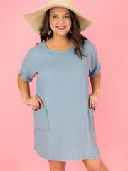 Flaunt Boutique | Jodifl Blue gauze textured dress