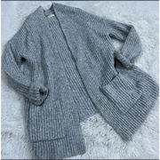 CASLON gray chunky knit open front cardigan size small