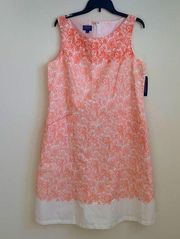 Pendleton peach white floral mini dress S 16 NWT