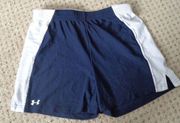 Under Armour , women's medium blue/white Heatgear shorts