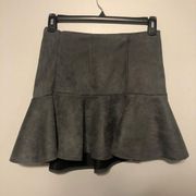 Missguided green suede peplum skirt