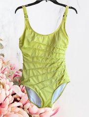 Starburst One-Piece Swimsuit in Chartreuse Size 10 NEW!