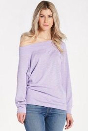 Free People  Slub Knit Palisades Off Shoulder Thermal in Lilac Dust