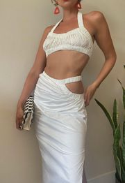 White Top And Skirt Set 