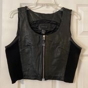 LIMITED 100% Leather Vest size L measurements in photos color black