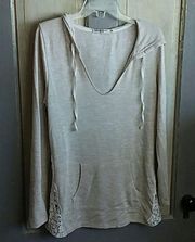 Chance or Fate knit hoodie with lace cutout sides