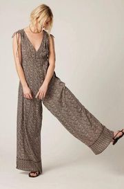 Anthro Bila 77 Camden boho rayon wide leg v neck jumpsuit large