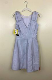 NWT Alfred Sung Dupioni Cocktail Bridesmaid Dress in Dove Light gray D626 Sz 8