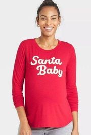 ISABEL MATERNITY | Red Santa Baby Long Sleeve T-shirt Sz L