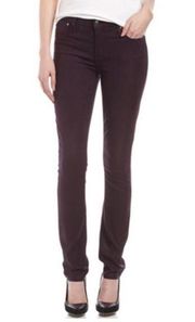 Helmut lang 5 pocket skinny jeans gloss deep purple