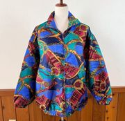 Funky Vintage 1980s/90s Avon Style Silk Bomber Jacket!