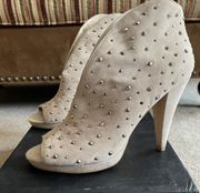 I.N.C Beige Studded Suede Booties 