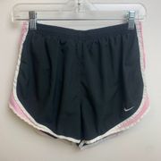 Nike  FIT DRY Black & Light Pink Lined Running Shorts Size Medium