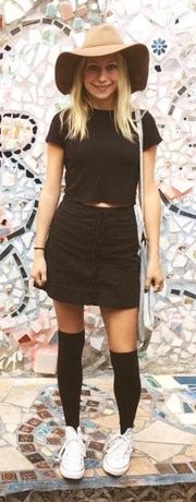 American Apparel Black Denim Skirt