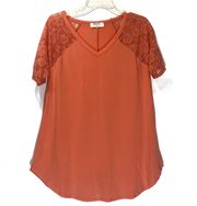 Zenana Coral Lace Top Women’s Large 