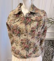 Cottagecore Bill Blass Roses Floral Tapestry jacket coat