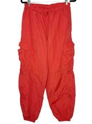 Halara Nylon Baggy Jogger Parachute Pants Cargo Red Medium