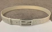 Authentic  unisex FF monogram belt silver buckle 38” almost like new