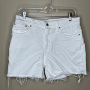 J. Crew White Denim High‎ Rise Shorts