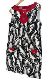 Kim Rogers Petite 4 Sheath Dress Black/White/Red