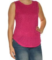 Maison Jules bold berry lace linen tank top