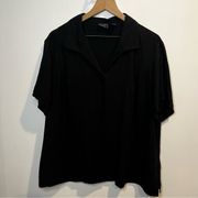 Women’s | Laura Scott Black Button Down Blouse | Size: 20W