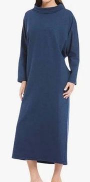 Bryn Walker IIse Blue Cowl Neck Dolman Jersey Dress Italian Fabric