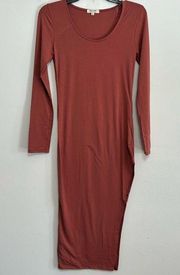 Heart & Hips Marsala Split Thigh Dress Size Medium