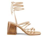 // Cross Sandal in Nude Suede