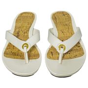 White Leather Flip Flop Thong Sandals