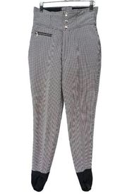 Bogner Stirrup Ski Pants Womens 10 28 Black White Houndstooth Slim Fit Vintage