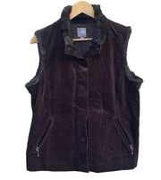 J.Jill dark brown faux fur vest size medium