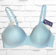 Women’s 36C Ultimate T-Shirt Wire-Free Bra In Aqua Micro Dot • Seamless