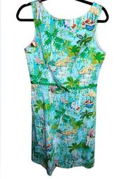 Sangria Hawaiian themed Summer cocktail dress Womens 12 Sleeveless Rockabilly