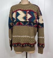 VTG Boston Trader Limited Edition Hand Knit 100% wool Crewneck Sweater SZ L