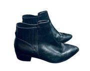 Halogen size 6 black leather booties Chelsea boots